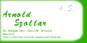 arnold szollar business card
